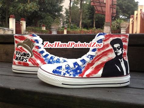 Bruno Mars Shoes Bruno Mars Design High By Zoehandpaintedshoes Bruno