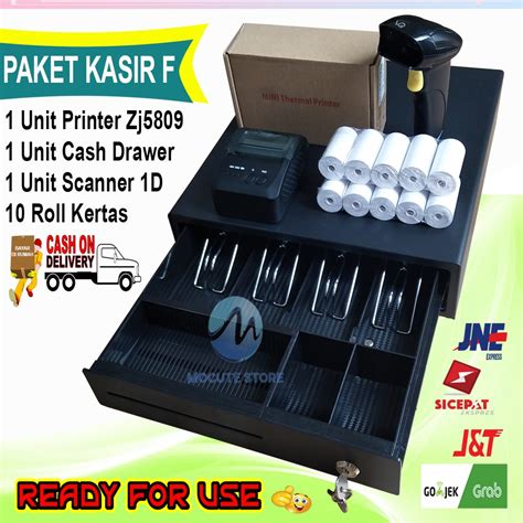 Jual Mocute Paket Kasir F Cash Drawer Printer 5809 Scanner