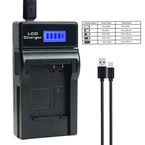 Battery Or Usb Lcd Charger For Pentax D Li Optio H Optio P P Db