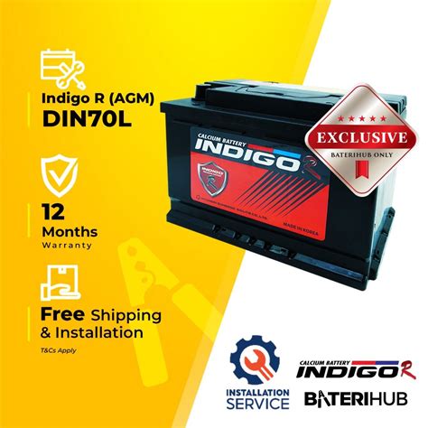 Installation Provided Din L Ln Indigo Racing Agm Car Battery