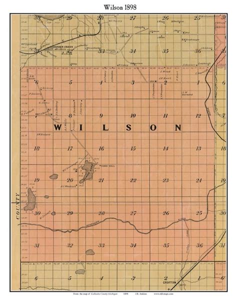 Wilson 1898 Old Town Map With Homeowner Names Island Lake Etsy