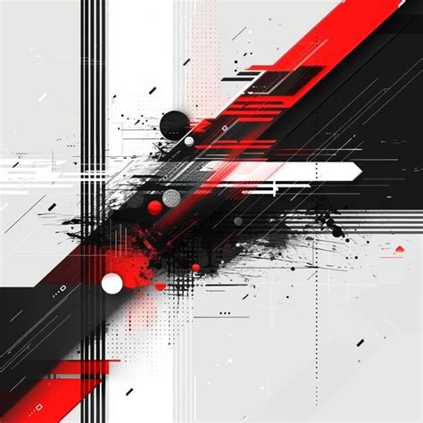 Black Red And White Geometric Shapes Premium Ai Generated Image