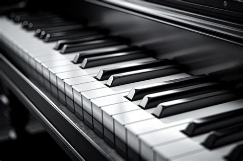 Primer Plano En Blanco Y Negro De Las Teclas Del Piano Que Muestran El