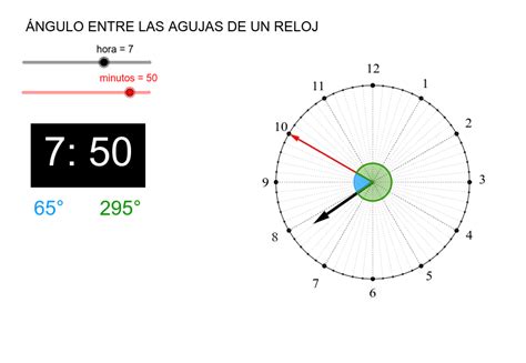 Ngulo Entre Las Agujas De Un Reloj Geogebra