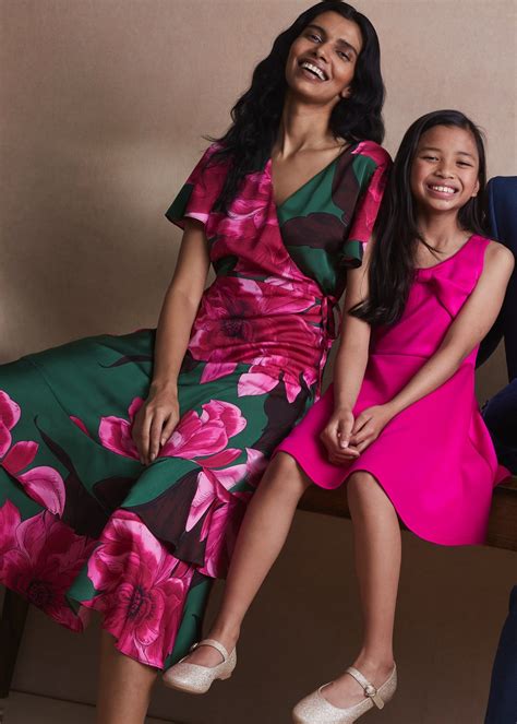 Girls Mini Me Hot Pink Scuba Dress Yrs Matalan