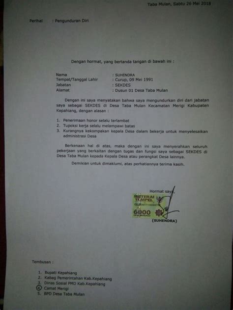 Detail Contoh Surat Tembusan Kepala Desa Koleksi Nomer