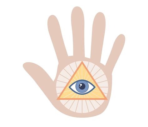 Premium Vector Illuminati Symbol Icon Mystic Hand With All Seeing