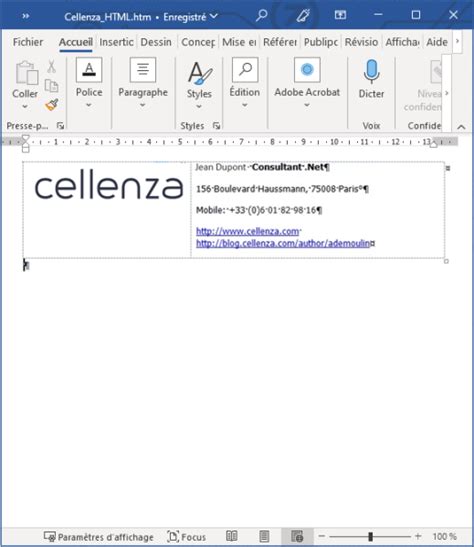 Comment créer une signature HTML dans Outlook Blog Cellenza