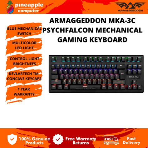 Armaggeddon Mka C Psychfalcon Led Lights Mechanical Gaming Keyboard