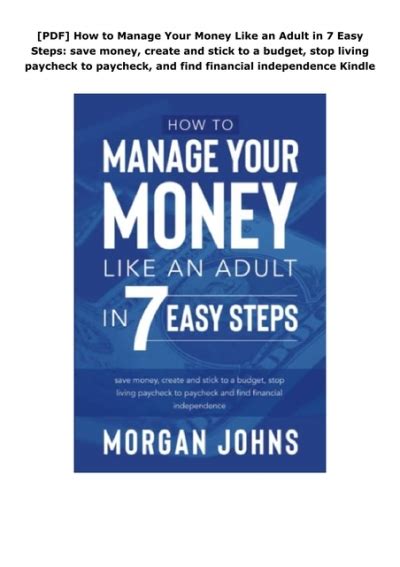 Pdf How To Manage Your Money Like An Adult In Easy Steps Save