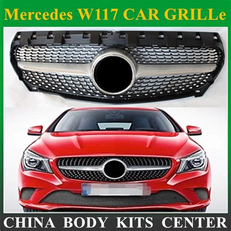 Front Grill Diamond Grille For CLA Class Mercedes Benz W117 Cla180 Cla