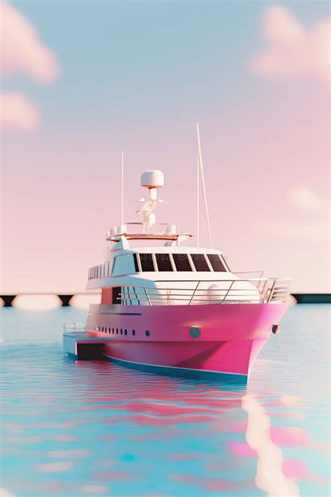 Luxurious Private Yacht In Pink Color Princess Girl Life Style Travel