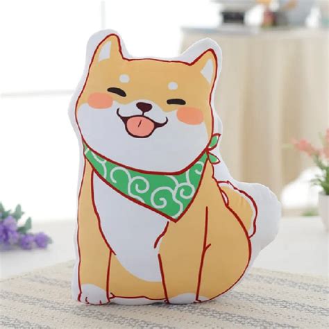 45cm almofada travesseiro de pelúcia simulação 3d shiba inu cão