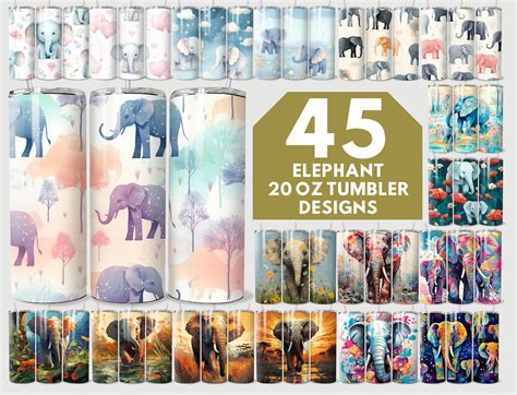 Elephant Tumbler Wrap Png Cute Elephants 20 Oz Skinny Tumbler