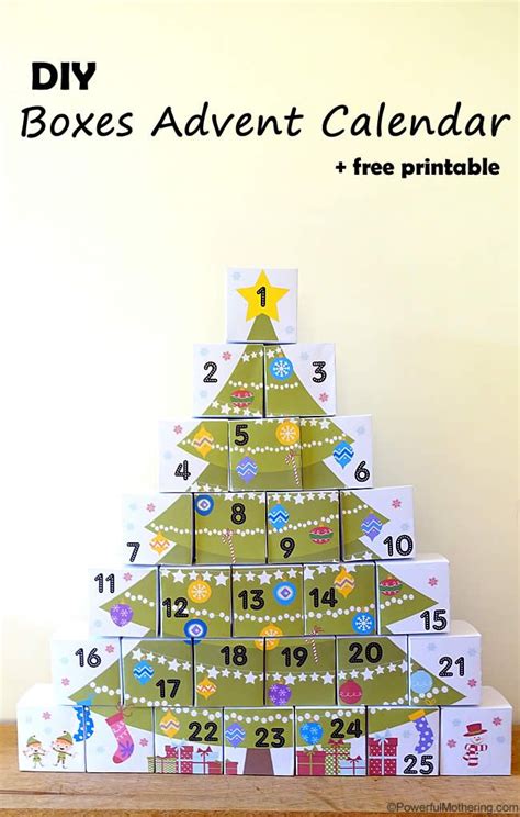 Diy Boxes Advent Calendar With Free Printable Calendarios De Adviento