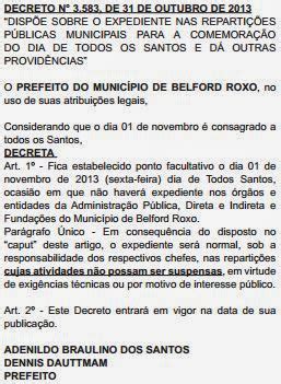 Prefeitura De Belford Roxo Decreta Ponto Facultativo Sexta Feira