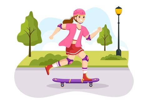 ilustración de patineta con patinadores saltando usando tablero en