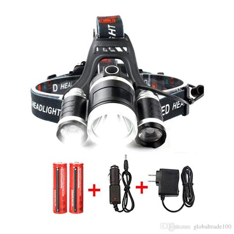 Powerful 3 LEDs Headlamp 80000 Lumens 3XML T6 LED Rechargeable