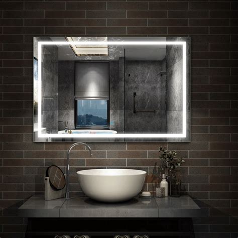 Led Illuminated Bathroom Mirror With Demister Touch Control Switch Light Up Aica Ebay