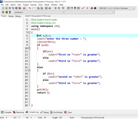 Largest Of Three Numbers In C Using Nested If Else Printable