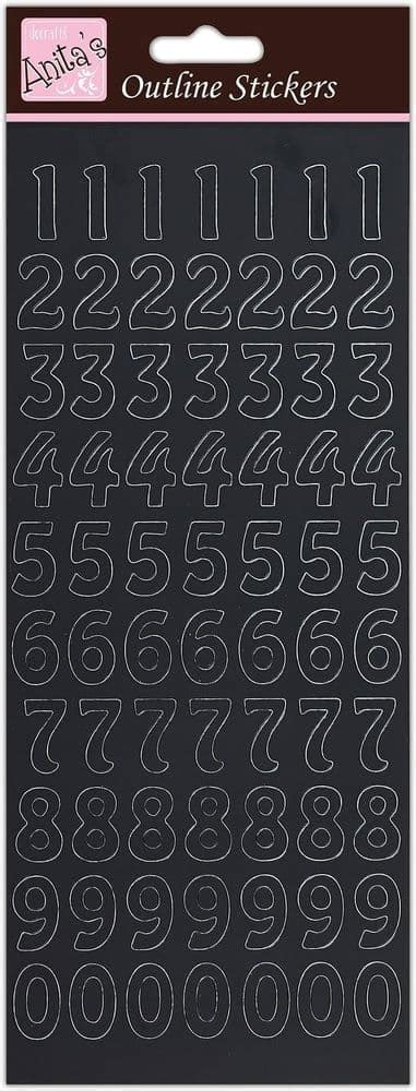 Black Large Numbers Peel Off Stickers Docraft Anita S Outline