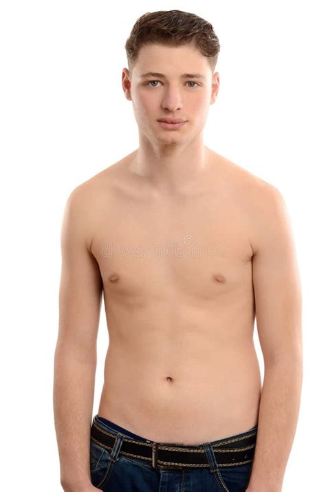 Torse Nu Debout De Jeune Homme Potel Photo Stock Image Du