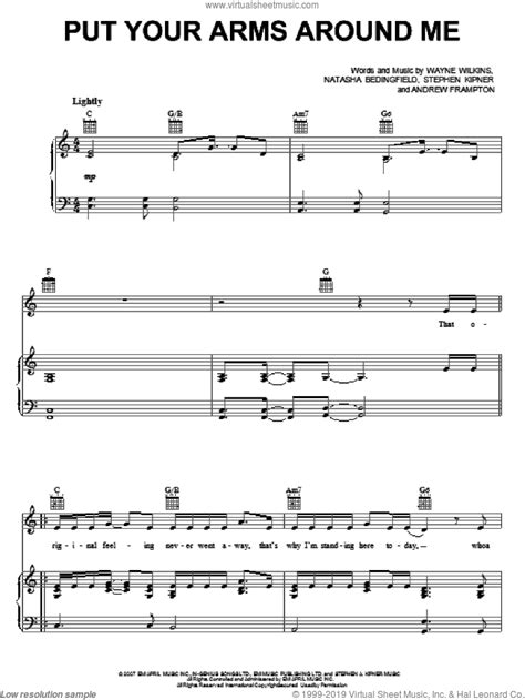 Put Your Arms Around Me Sheet Music For Voice Piano Or Guitar