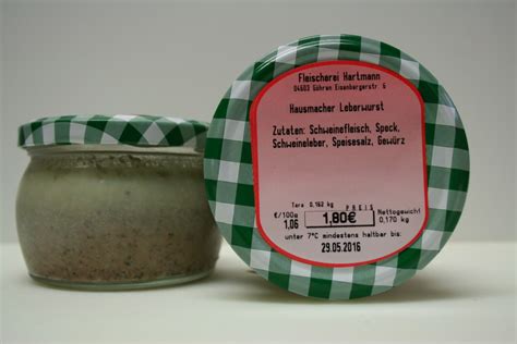 Hausmacher Leberwurst Im Glas Fleischerei Hartmann Shop