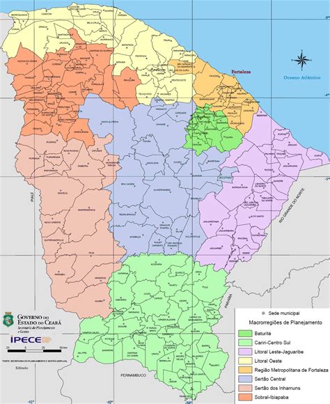 Cear Possui Munic Pios O Em N De Munic Pios Mapa Do Ceara