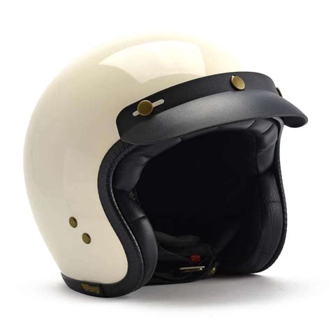 Roeg Jettson Open Face Motorcycle Helmet Vintage White Open Face