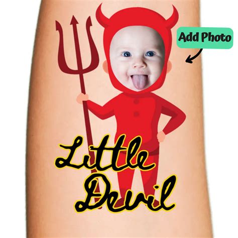 Little Devil Temporary Face Tattoo For Halloween - Order Now! | Inkbond