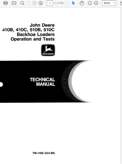 John Deere 410B 410C 510B 510C Backhoe Loader Technical Manual