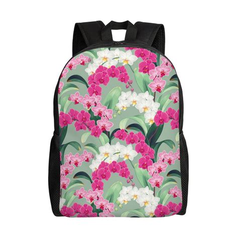 Wukai Orchids Flowers Travel Laptop Backpack Waterproof Anti Theft