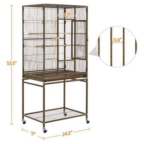 YAHEETECH 54 In Rolling Metal Large Parrot Cage Mobile Bird Cage With