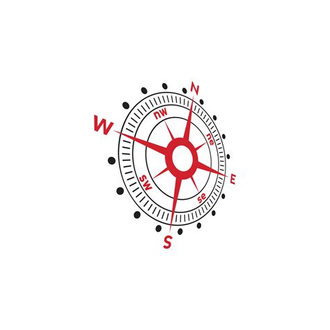 Compass Logo Design Pointer North South East West Compass Symbol Direction Sign Vector