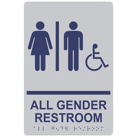 Ada All Gender Accessible Restroom Sign Rre 31960 Mrnbluonslvr