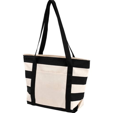 Customized Striped Accent Boat Totes