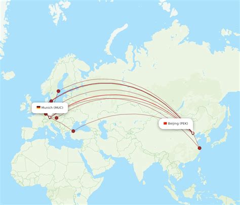 All Flight Routes From Beijing To Munich PEK To MUC Flight Routes