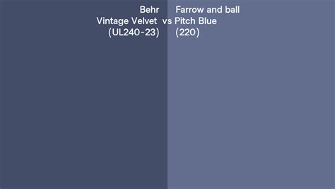 Behr Vintage Velvet Ul240 23 Vs Farrow And Ball Pitch Blue 220 Side