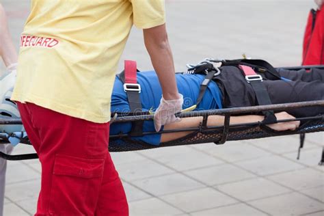 Paramedics Evacuate An Injured Person Stock Image Image Of Medical