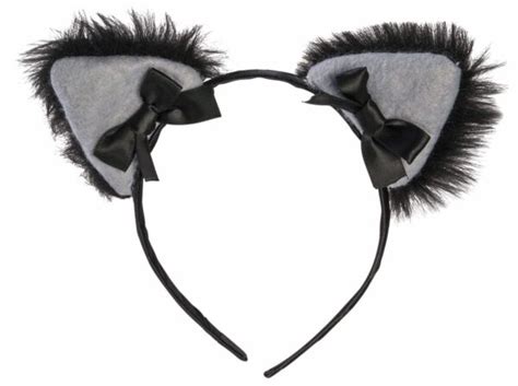 Black Cat Furry Cat Ears Headband Screamers Costumes