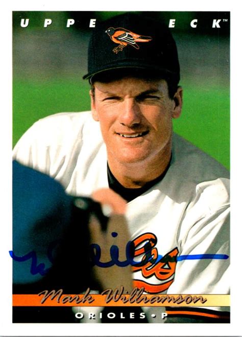 Mark Williamson Autographed Baseball Card Baltimore Orioles 1993