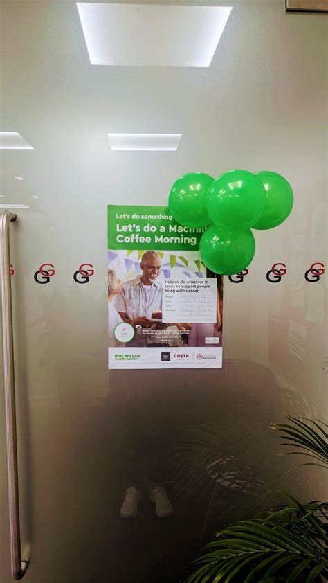 Head Office Participated In The Macmillan Biggest Coffee Gg Glass