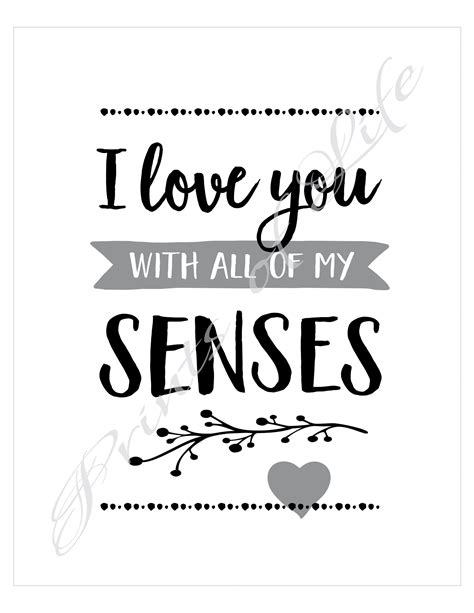 5 Senses Gift Tags Card Date Night Idea Five Senses Instant