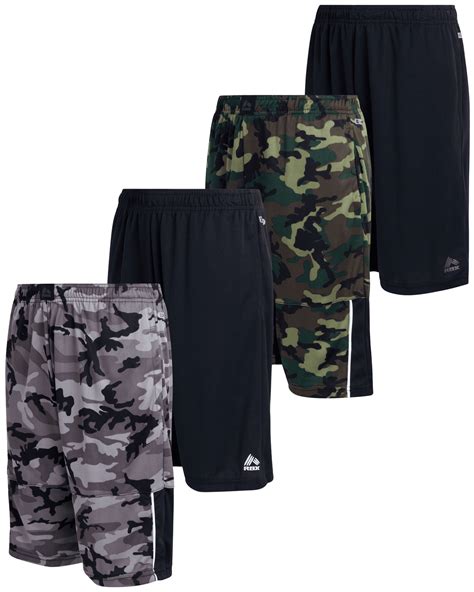 RBX Boys’ Active Shorts – 4 Pack Athletic Performance Basketball Shorts ...