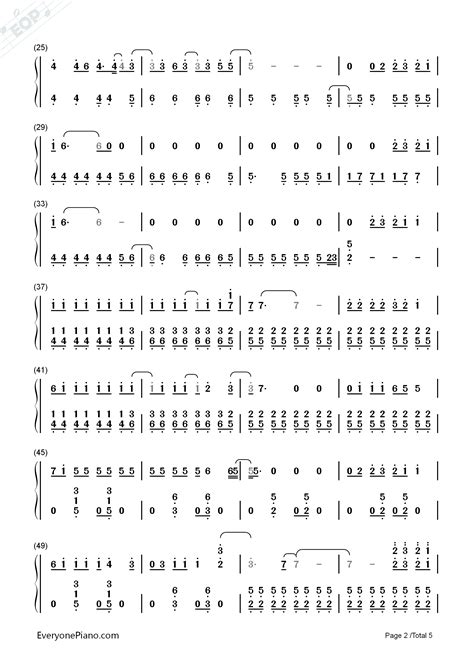 Red Taylor Swift双手简谱预览2 钢琴谱文件（五线谱、双手简谱、数字谱、midi、pdf）免费下载