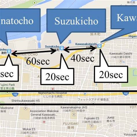 Train movement map of Keikyu Daishi line in Kawasaki, Japan. | Download ...