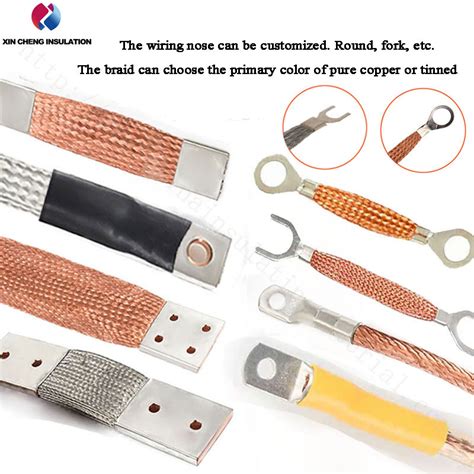 High Voltage Grounding Flexible Cable Tinned Copper Braid Shielding