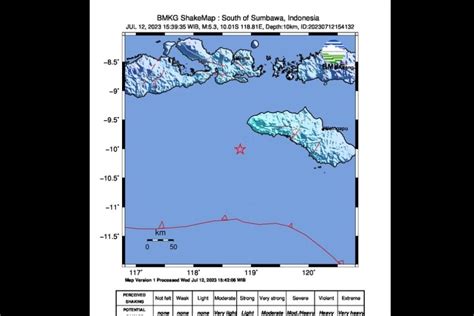 Gempa Magnitudo 5 3 Guncang Wilayah Barat Daya Kodi Ntt Antara News