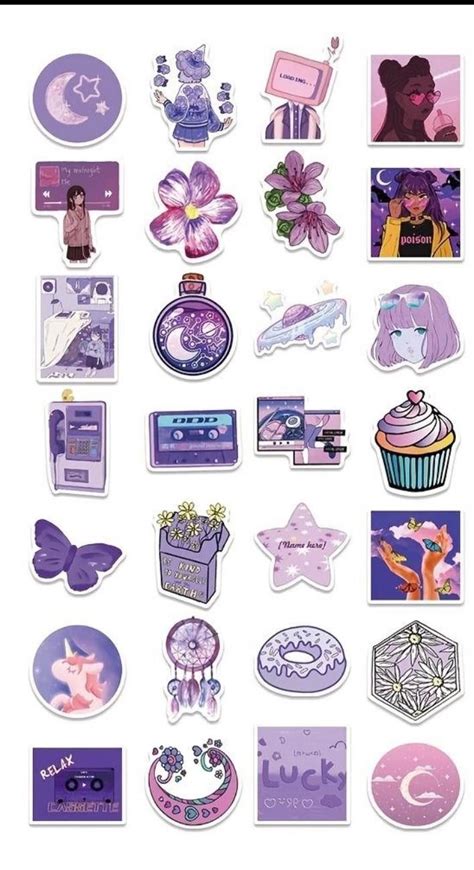 Purple Aesthetic | Sticker art, Sticker design inspiration, Aesthetic ...